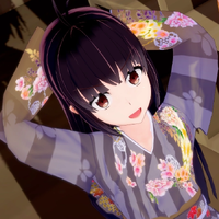 A yukata Tsukasa wears whilst visiting her family's onsen business